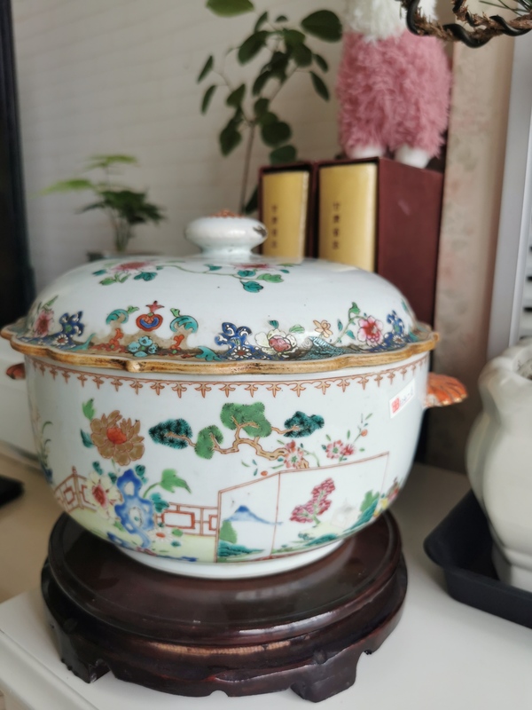 古玩陶瓷乾隆粉彩蓋缸拍賣,當前價格4860元