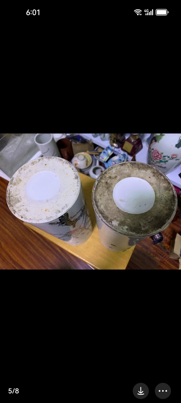 古玩陶瓷民國粉彩帽筒一對兒的。那個單個的不賣。拍賣,當前價格1111元