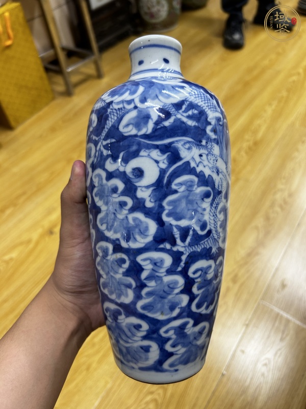 古玩陶瓷青花龍紋蘿卜瓶真品鑒賞圖