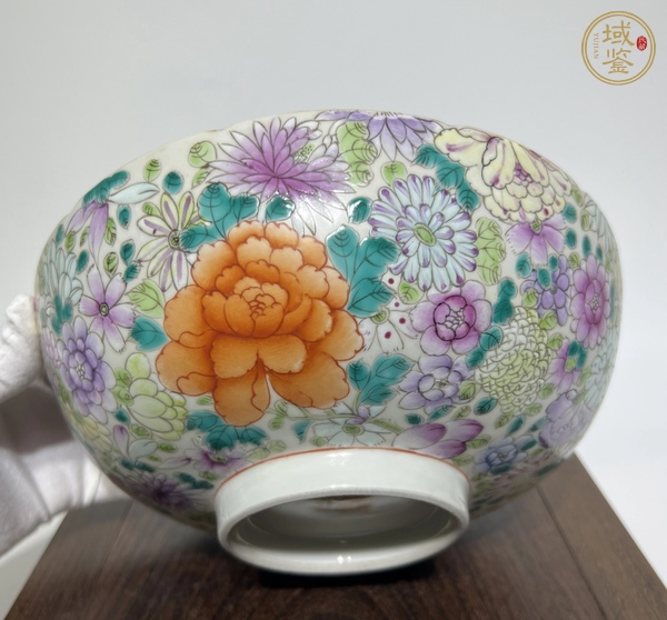 古玩陶瓷粉彩百花碗真品鑒賞圖