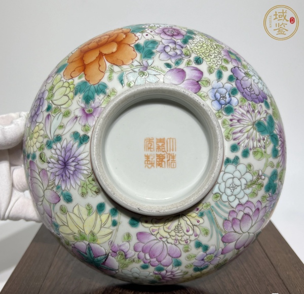 古玩陶瓷粉彩百花碗真品鑒賞圖