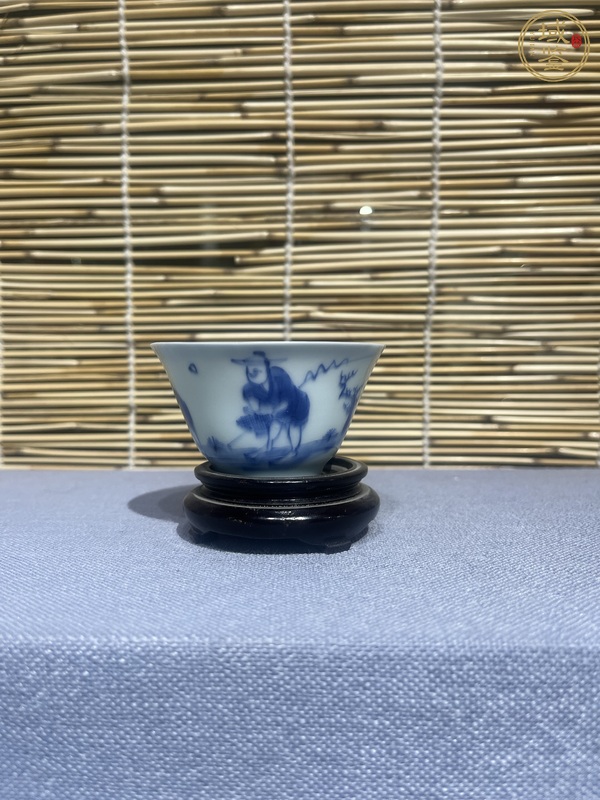 古玩陶瓷漁家樂青花杯  真品鑒賞圖