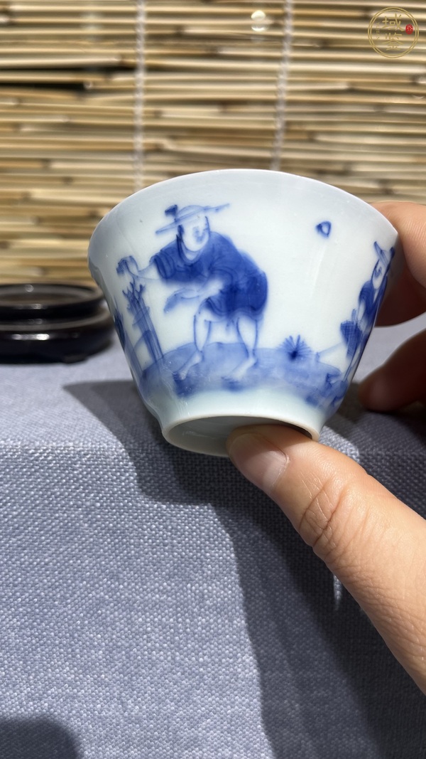 古玩陶瓷漁家樂青花杯真品鑒賞圖