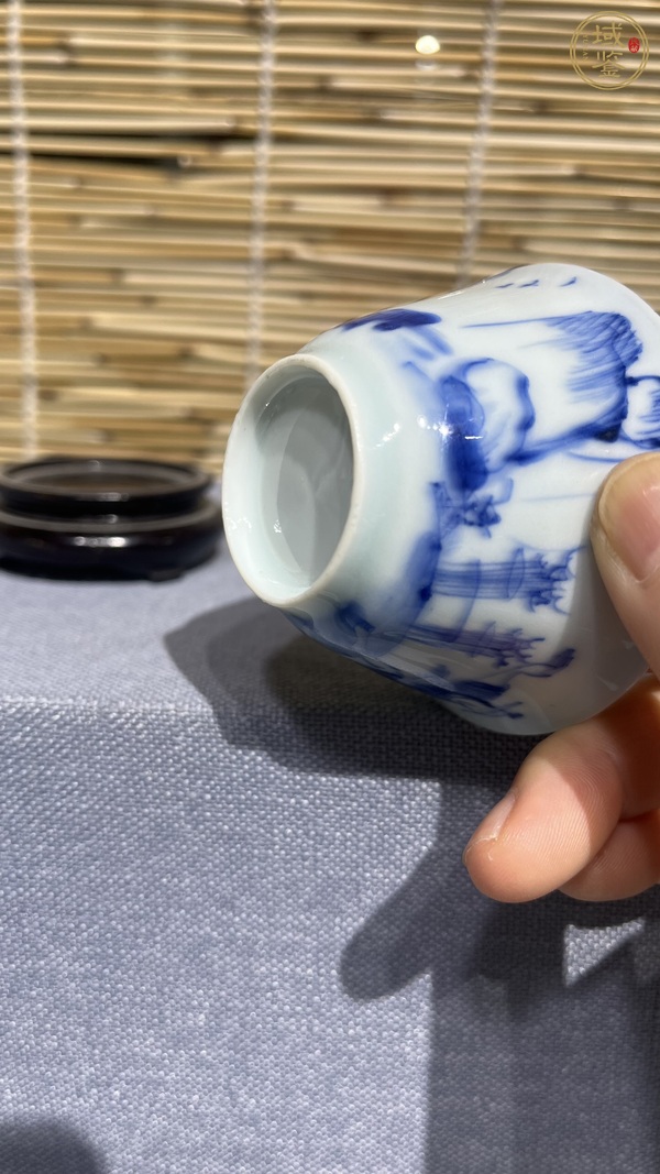 古玩陶瓷漁家樂青花杯  真品鑒賞圖