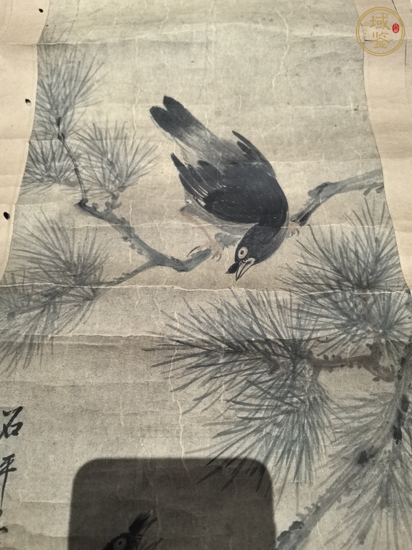 古玩字畫石坪款《花鳥》真品鑒賞圖