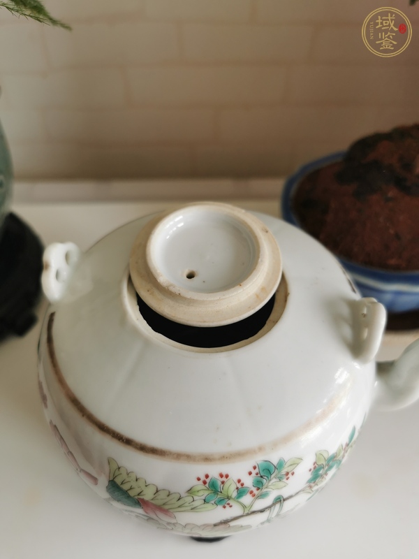 古玩陶瓷粉彩一品富貴紋茶壺真品鑒賞圖