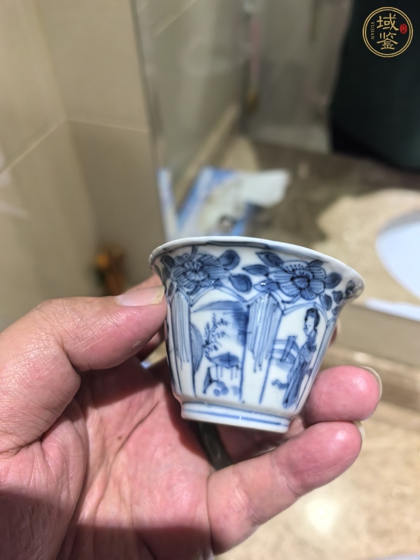 古玩陶瓷青花四美圖茶杯  真品鑒賞圖