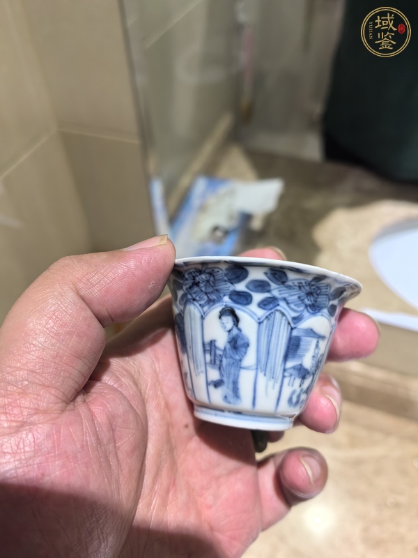 古玩陶瓷青花四美圖茶杯  真品鑒賞圖