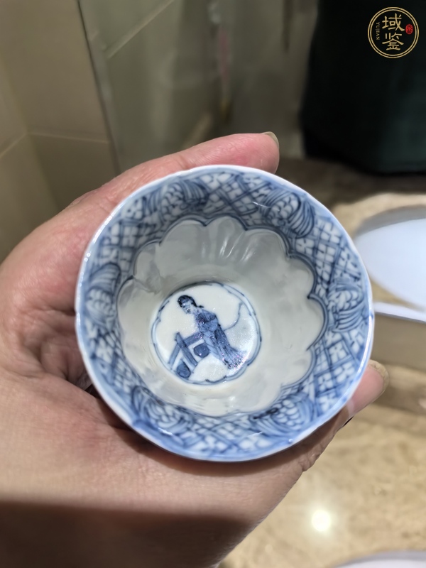 古玩陶瓷青花四美圖茶杯  真品鑒賞圖