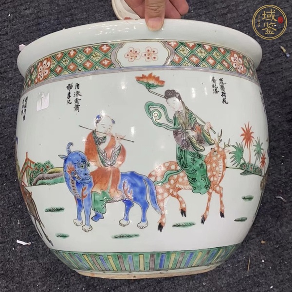 古玩陶瓷八仙五彩缸真品鑒賞圖