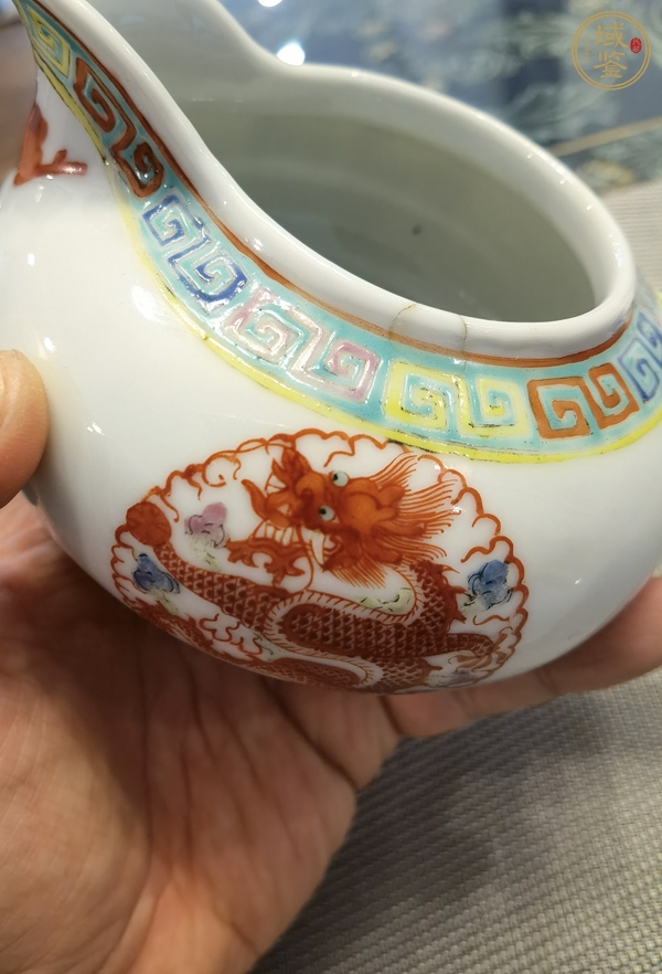 古玩陶瓷粉彩龍鳳紋茶壺真品鑒賞圖