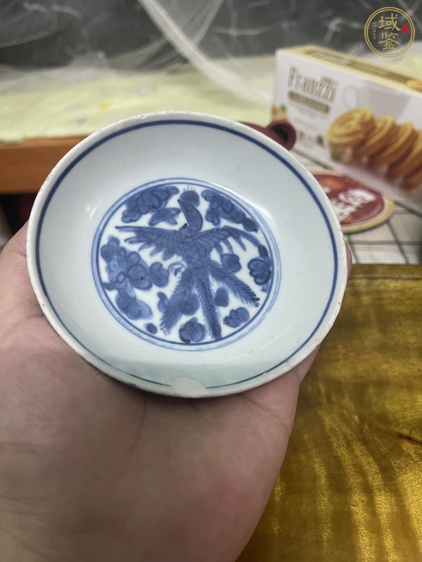 古玩陶瓷花鳥紋青花盤真品鑒賞圖