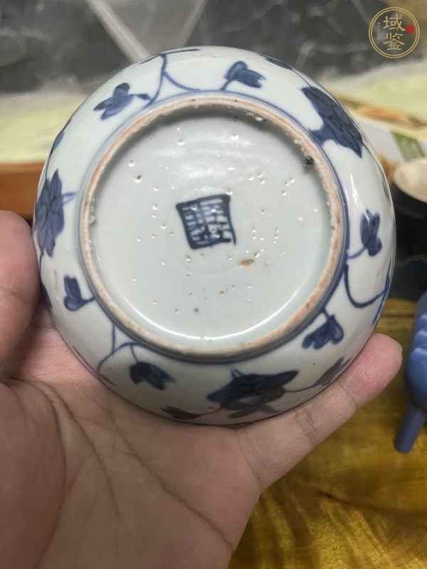 古玩陶瓷花鳥紋青花盤真品鑒賞圖