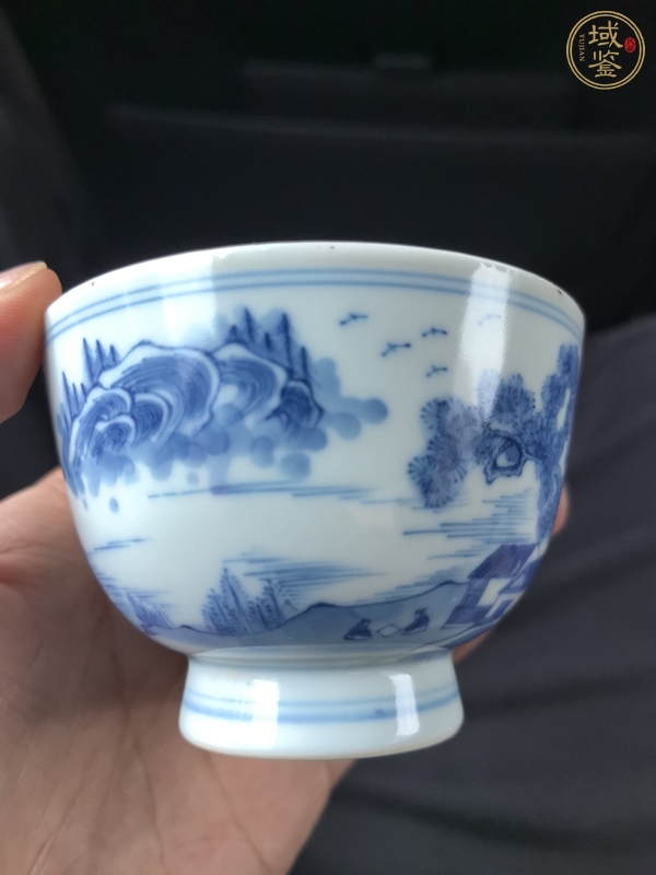 古玩陶瓷青花加紫杯真品鑒賞圖