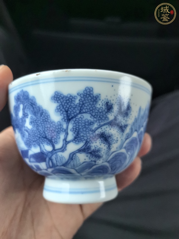 古玩陶瓷青花加紫杯真品鑒賞圖