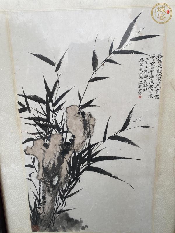 古玩字畫竹石圖真品鑒賞圖