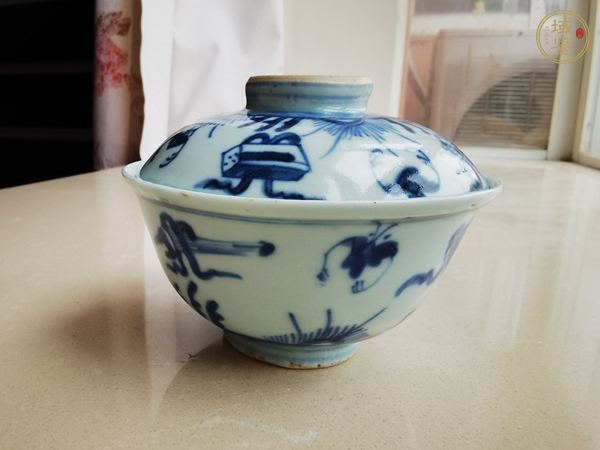 古玩陶瓷青花蓋碗真品鑒賞圖