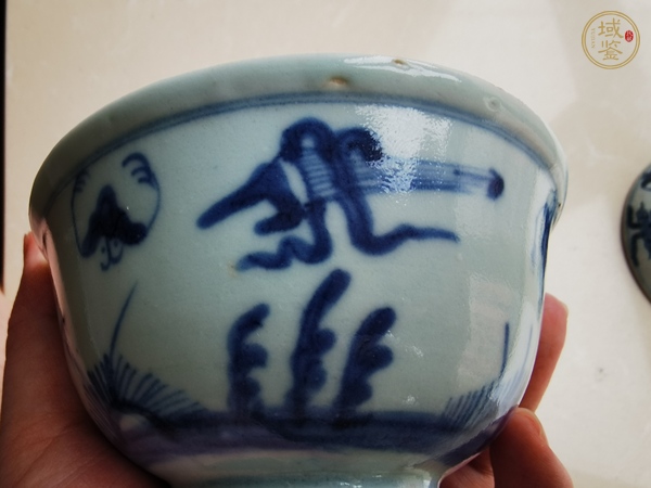 古玩陶瓷青花蓋碗真品鑒賞圖