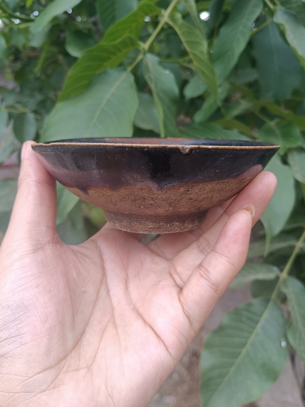 古玩陶瓷元代~磁州窯窯變黑釉茶盞拍賣,當前價格1980元