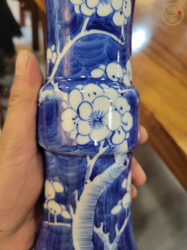 古玩陶瓷青花冰梅圖花觚真品鑒賞圖