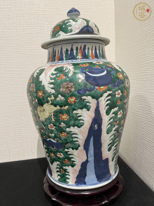 古玩陶瓷青花五彩將軍罐真品鑒賞圖