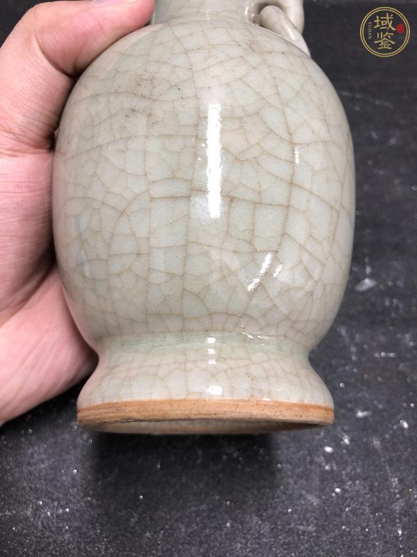 古玩陶瓷哥釉雙耳銜環(huán)瓶  真品鑒賞圖