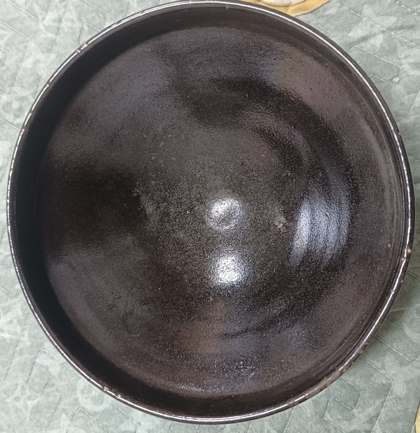 古玩陶瓷美品元代黑釉折沿大碗拍賣,當前價格700元