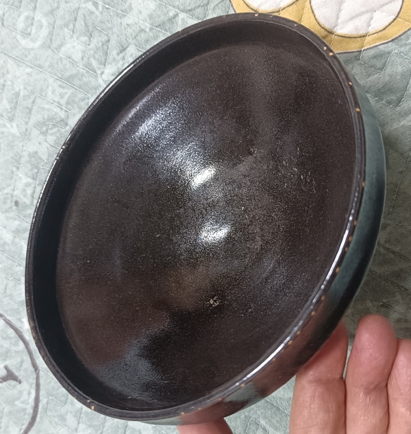 古玩陶瓷美品元代黑釉折沿大碗拍賣,當前價格700元