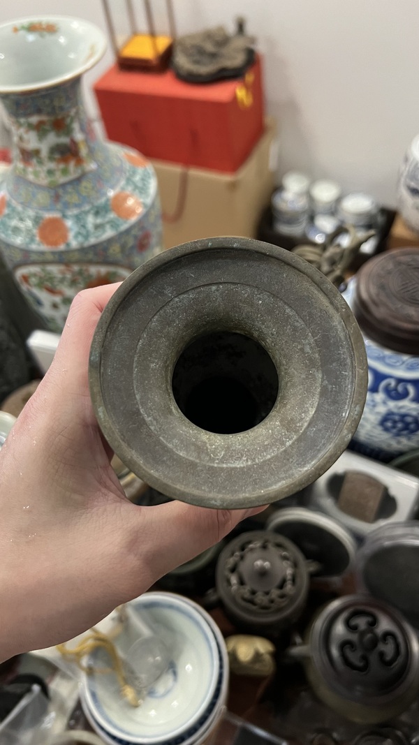古玩雜項清末銅花弧拍賣,當前價格199元
