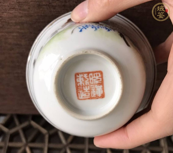 古玩陶瓷粉彩花鳥紋碗真品鑒賞圖