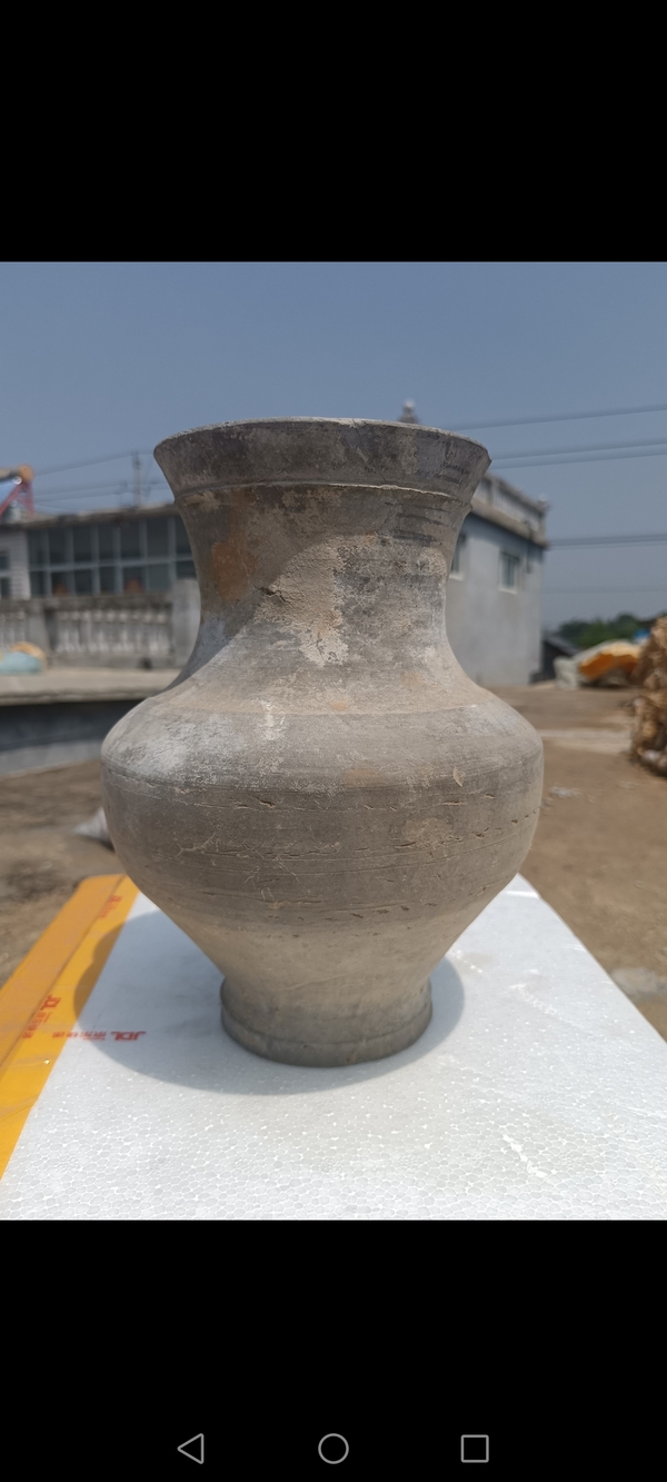 古玩陶瓷漢代~灰陶壺【館藏品】拍賣,當前價格588元
