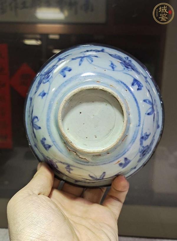 古玩陶瓷青花花卉碗真品鑒賞圖