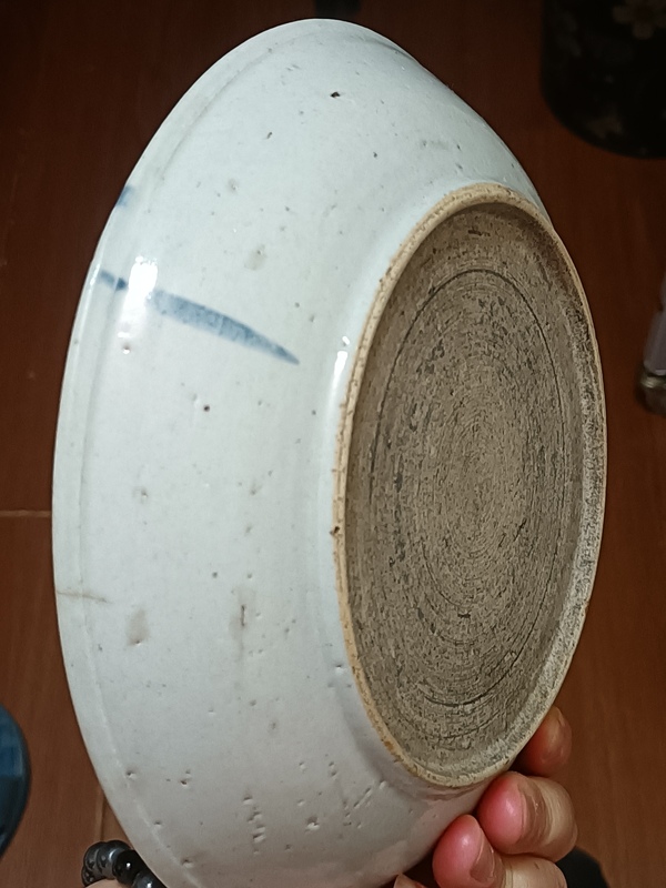 古玩陶瓷清中期青花釉里紅年年有余盤拍賣,當前價格680元