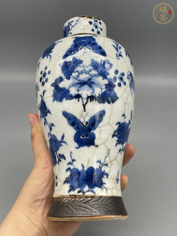 古玩陶瓷花鳥蝶紋瓶真品鑒賞圖