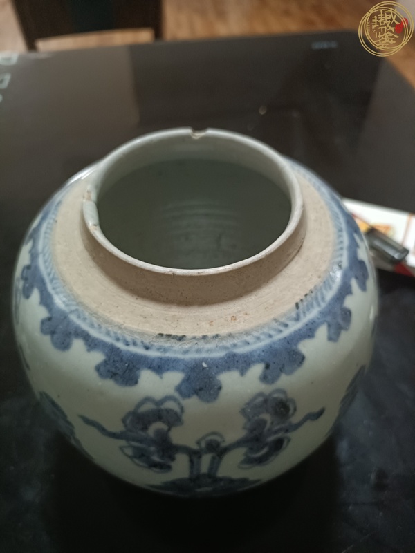 古玩陶瓷青花花間壽紋蓋罐真品鑒賞圖