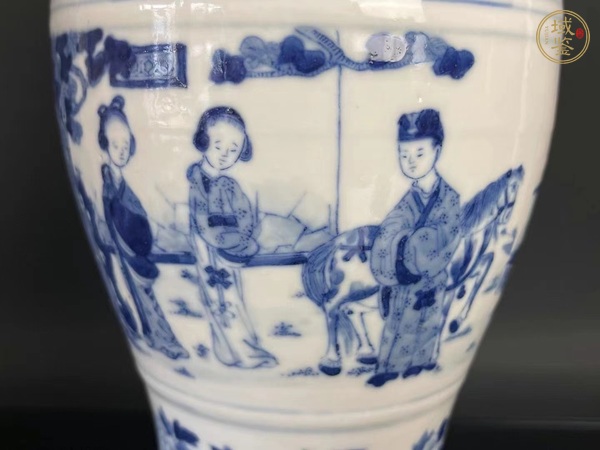 古玩陶瓷人物紋青花瓶真品鑒賞圖