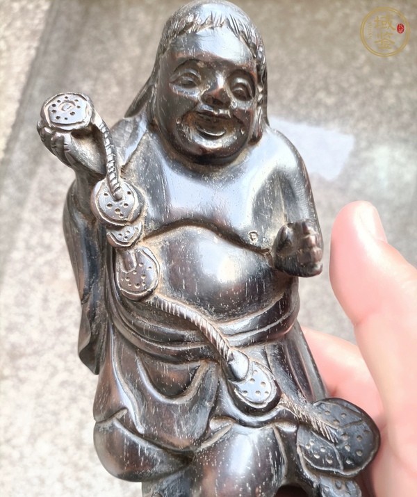 古玩雜項(xiàng)紫檀木劉海戲金蟾真品鑒賞圖