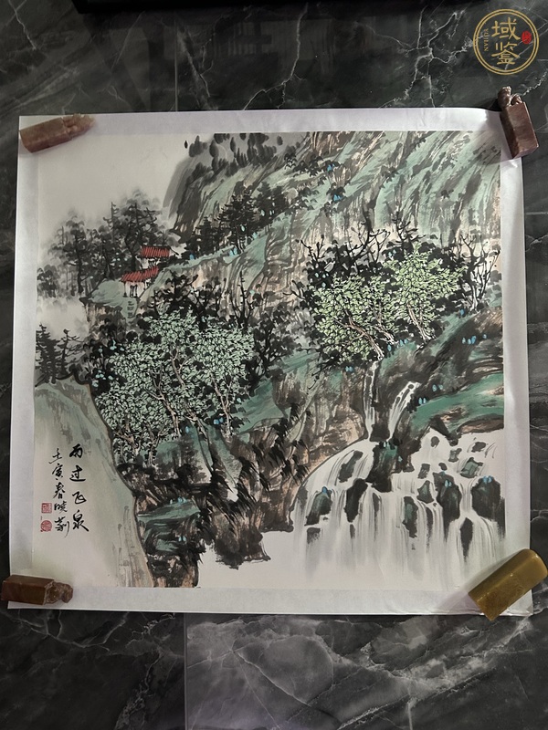 古玩字畫雨過(guò)飛泉真品鑒賞圖