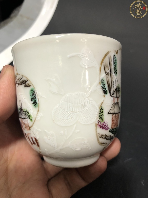 古玩陶瓷粉彩人物狩獵圖杯拍賣,當前價格1800元