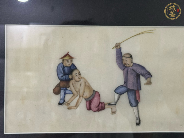 古玩雜項(xiàng)清末民初·十三行人物通草畫(huà)真品鑒賞圖