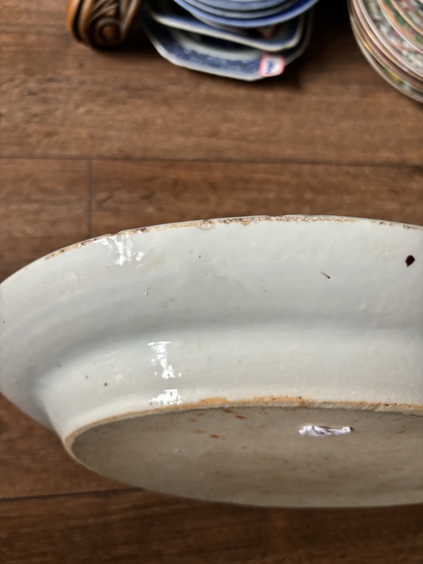 古玩陶瓷清中期青花亭臺樓閣山水紋盤拍賣,當前價格3999元