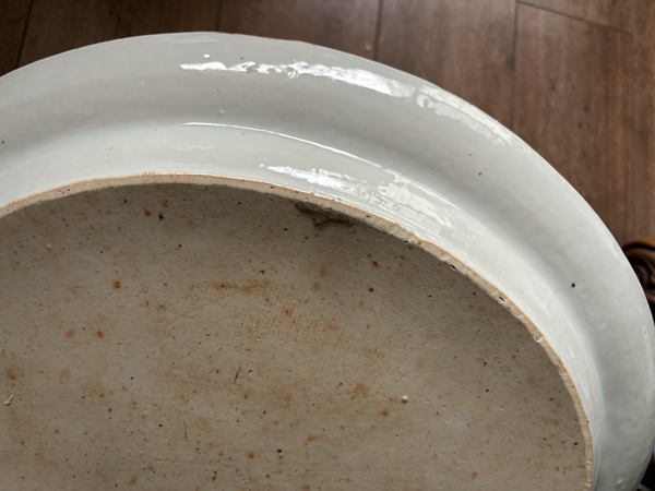 古玩陶瓷清中期青花亭臺樓閣山水紋盤拍賣,當前價格3999元
