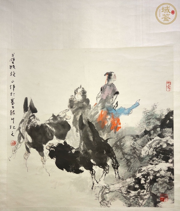 古玩字畫(huà)胡正偉《戈壁牧駝》真品鑒賞圖