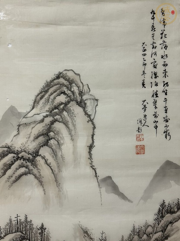 古玩字畫民國山水真品鑒賞圖