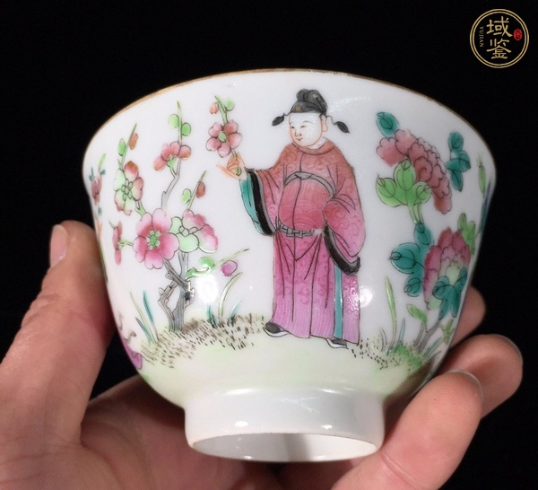 古玩陶瓷粉彩十二花神茶碗真品鑒賞圖