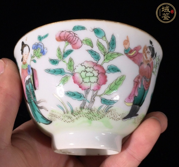 古玩陶瓷粉彩十二花神茶碗真品鑒賞圖