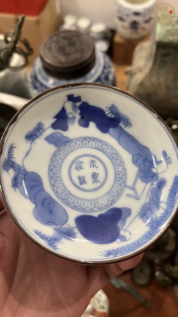 古玩陶瓷明治至大正青花盤真品鑒賞圖