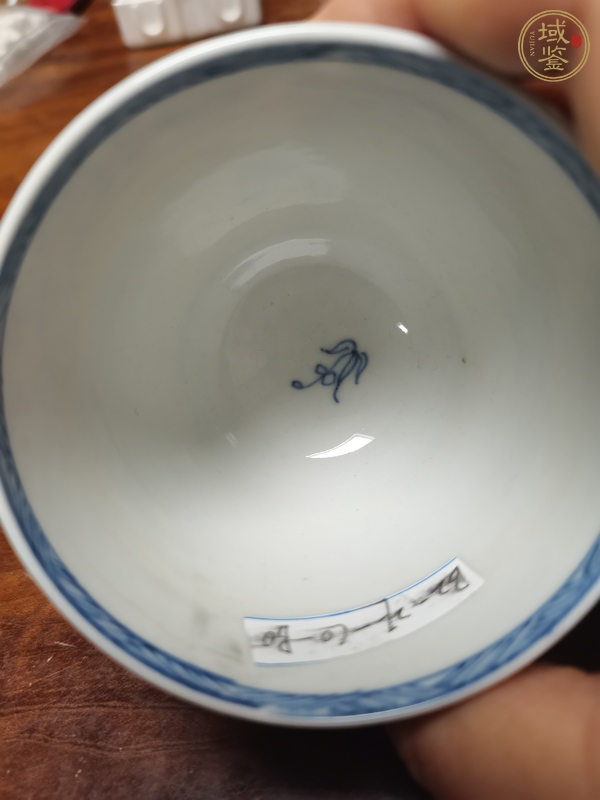 古玩陶瓷青花花卉紋仰鐘杯，注意品相真品鑒賞圖