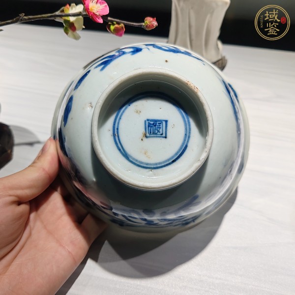 古玩陶瓷青花花鳥花卉紋碗真品鑒賞圖