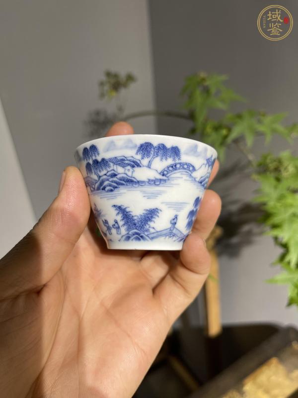 古玩陶瓷青花山水人物紋直筒杯真品鑒賞圖